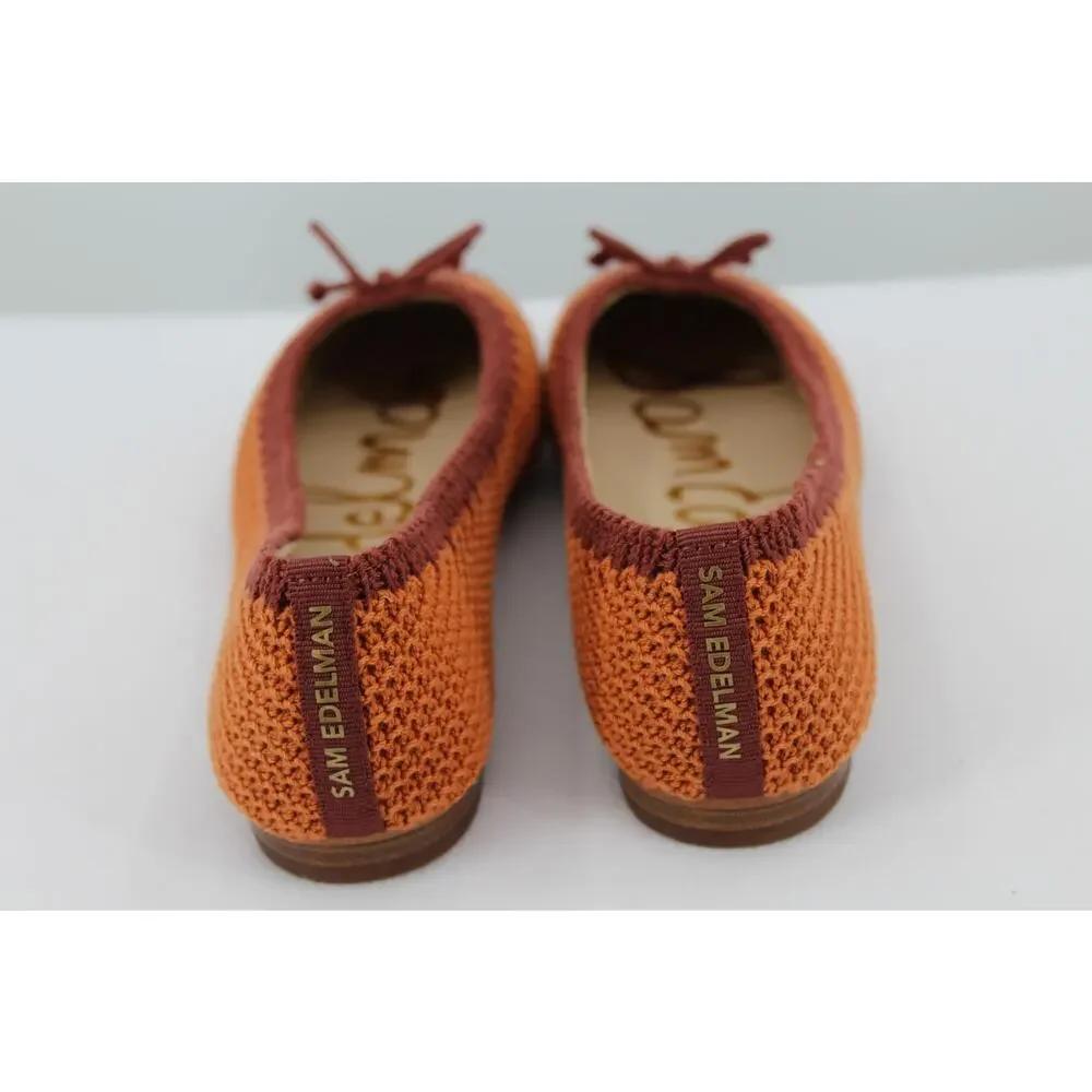 SAM EDELMAN MADISON CROCHET BALLET FLAT SIZE 8 Orange Sunset NEW